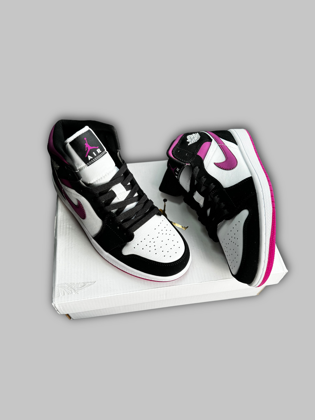 Jordan 1 Mid White Pink Black