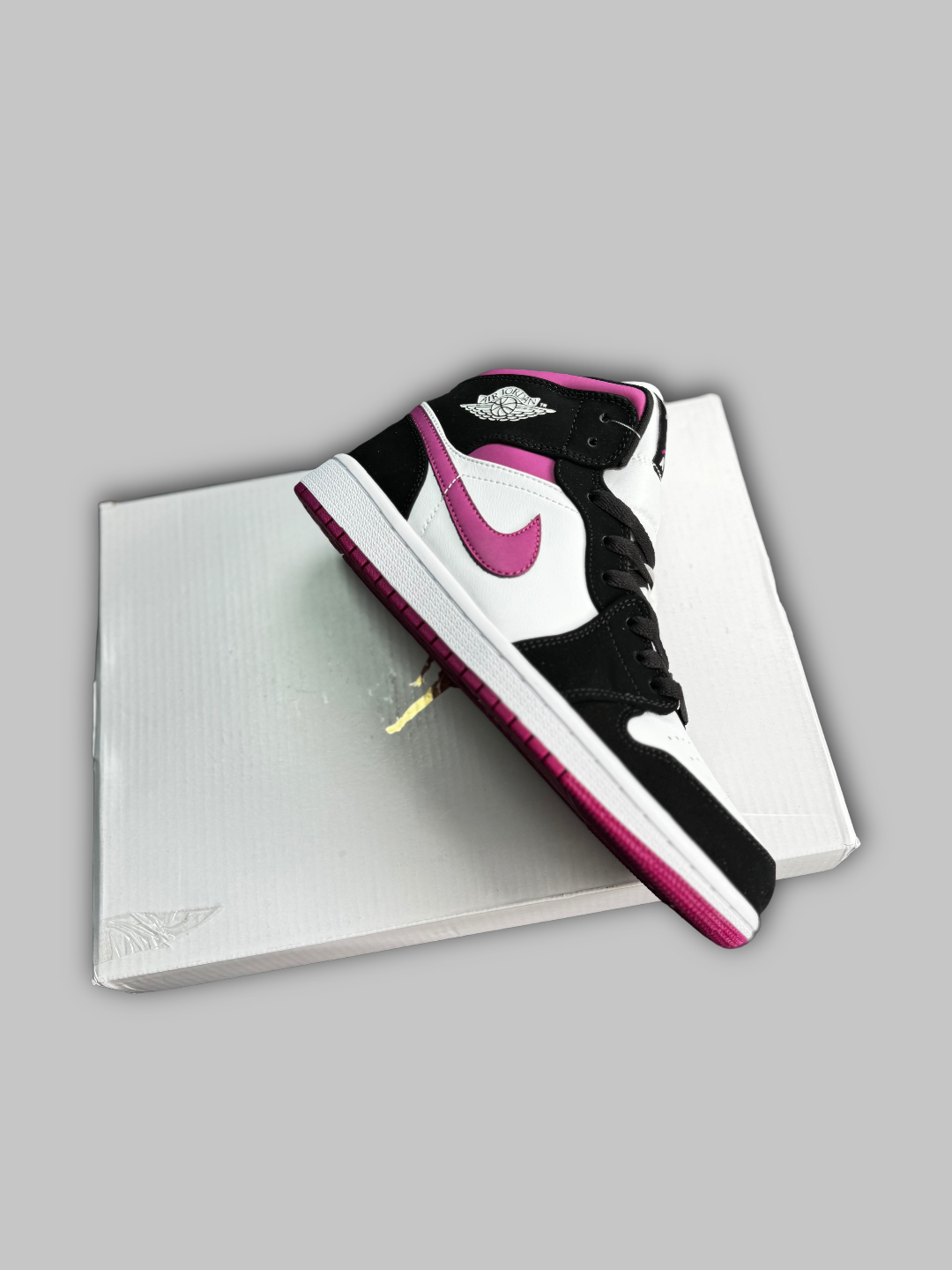 Jordan 1 Mid White Pink Black