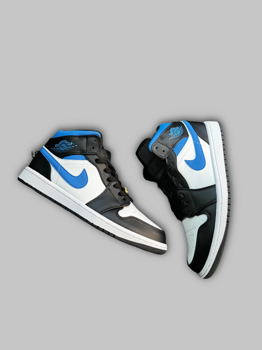 Jordan 1 Mid White Black Racer Blue