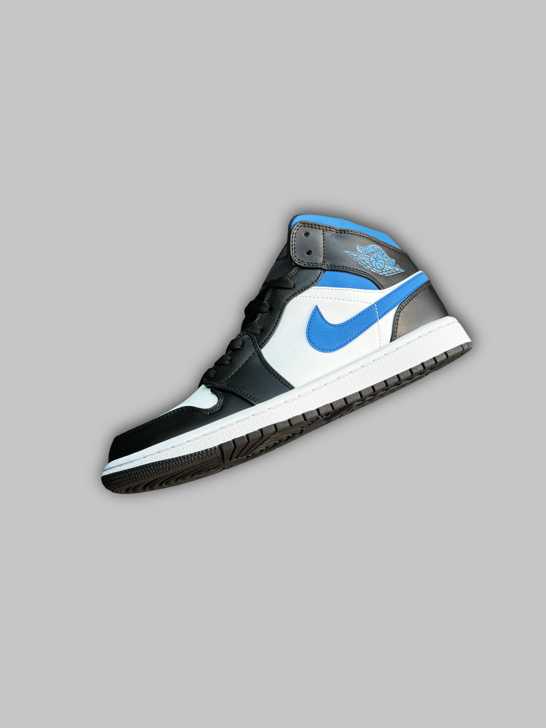 Jordan 1 Mid White Black Racer Blue