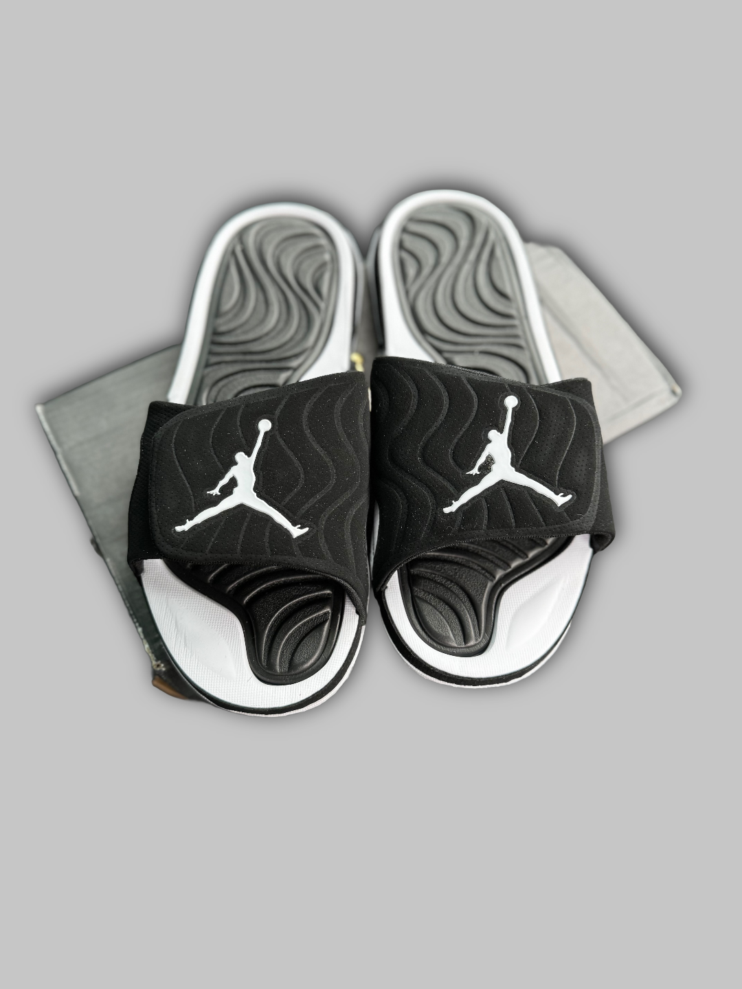 Jordan Slides Black White