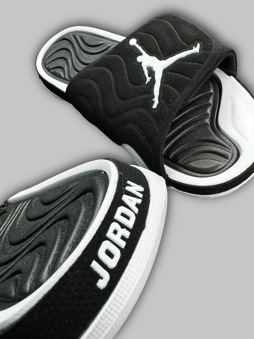 Jordan Slides Black White