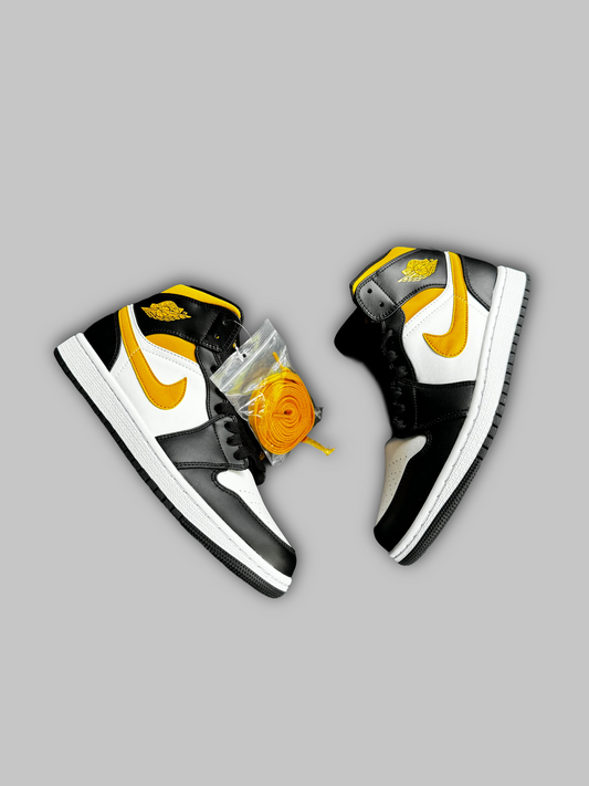 Jordan 1 Mid White Pollen Black